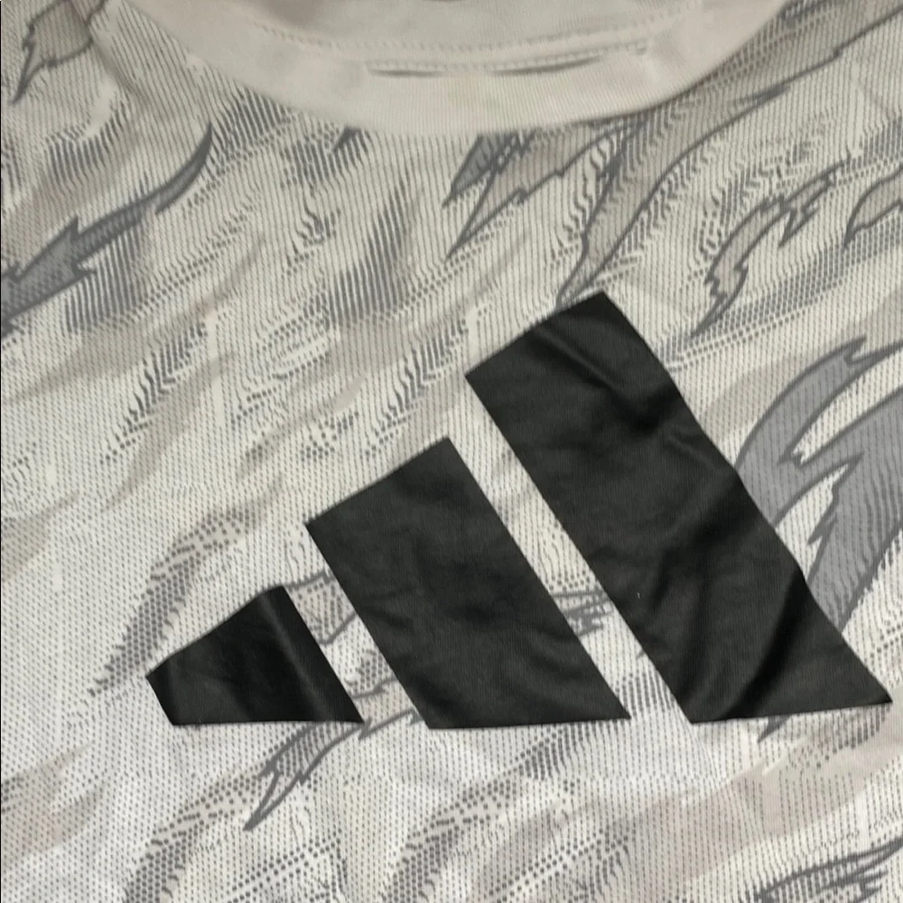 adidas White and Gray Kids Short Sleeve Tee
